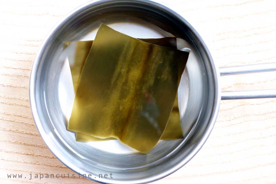 Soak Kombu seeweed in water